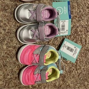 New with tags infant girls size 4 stride rite shoes (2 pairs)